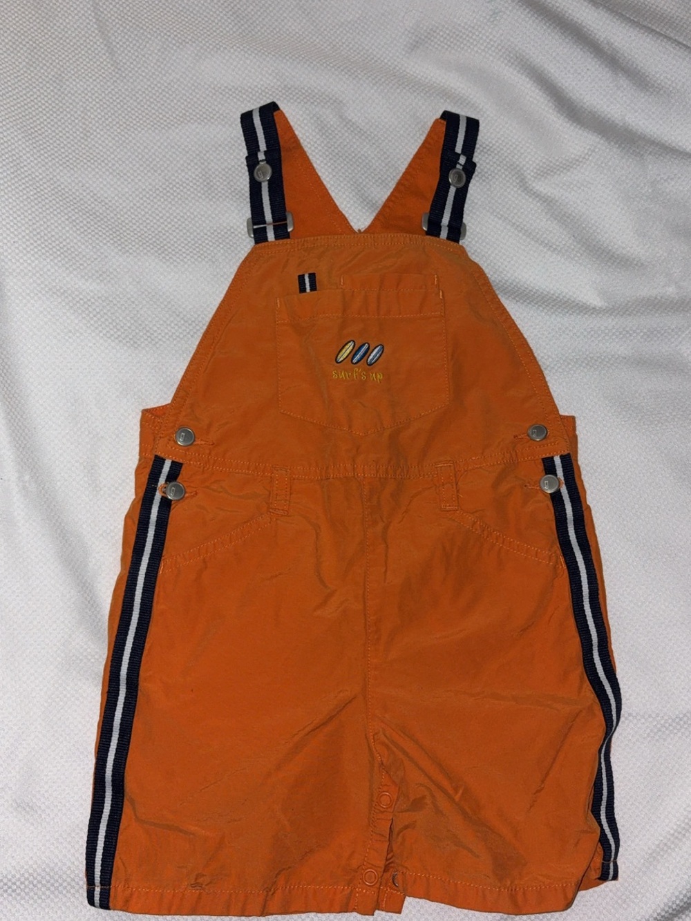 Vintage 2001 Gymboree Surfs Up Orange Shortalls Overalls Size 3T Y2K Surfboard